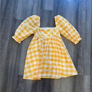 Yellow Gingham Mini Dress